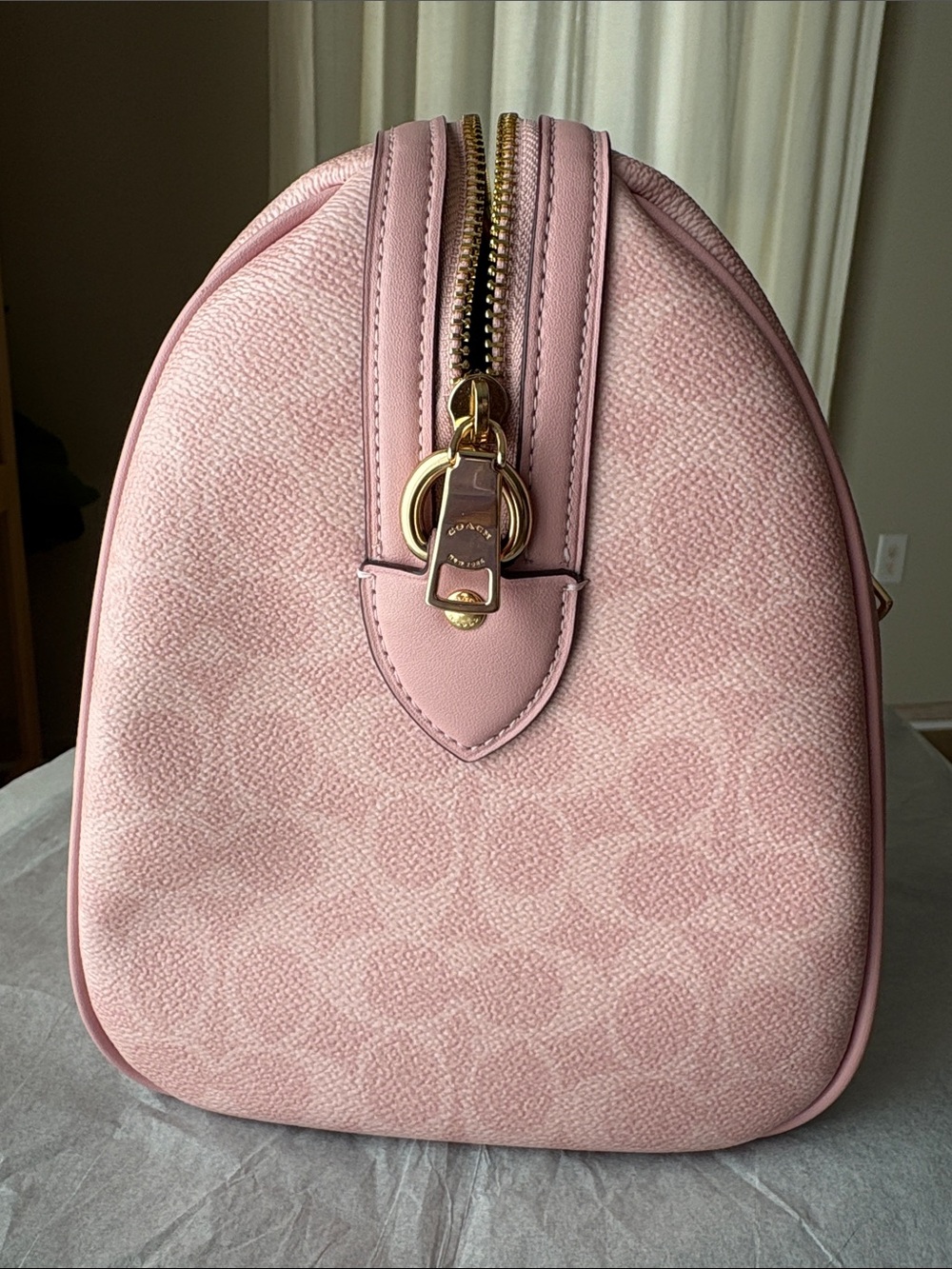 Coach powder pink LARGE Rowan Satchel Bag In Signature Canvas - Picture 9 of 10